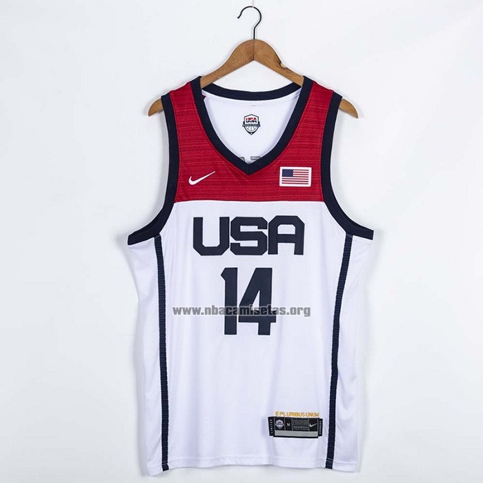 Camiseta USA 2021 Draymond Green NO 14 Blanco